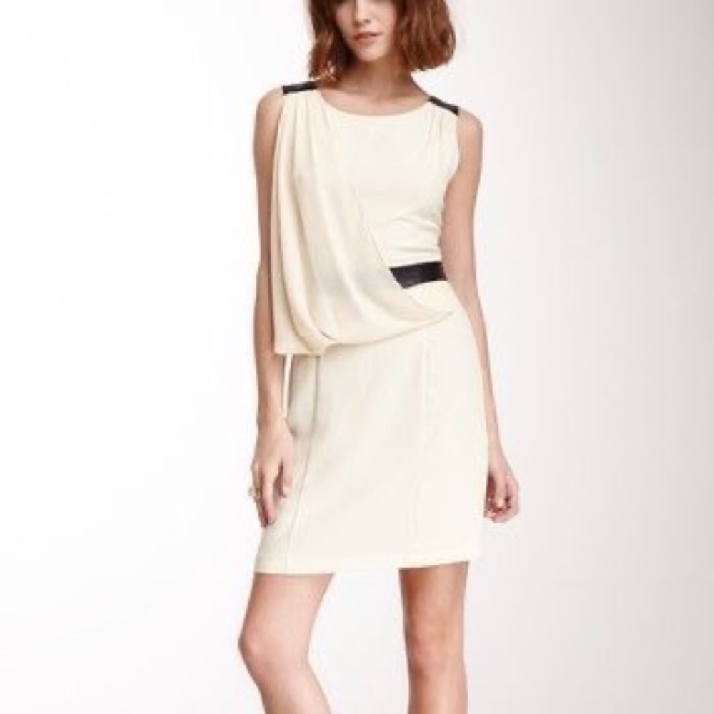 C.Luce Draped Front Dress in Cream